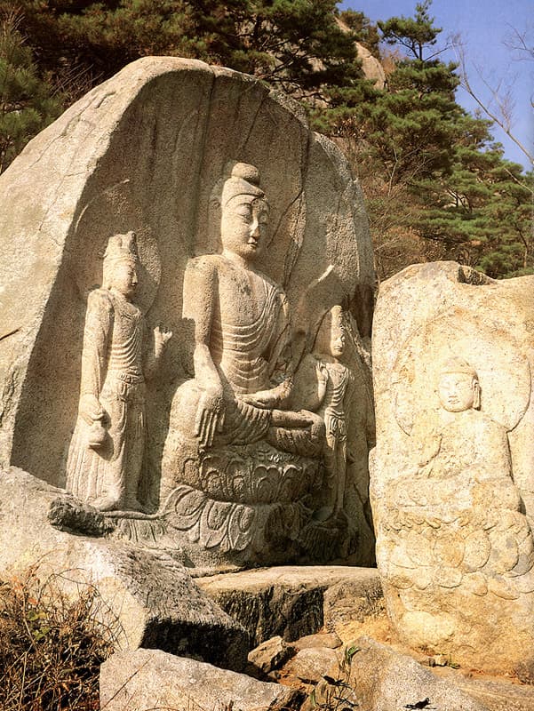 경주 남산 칠불암 마애불상군 사진