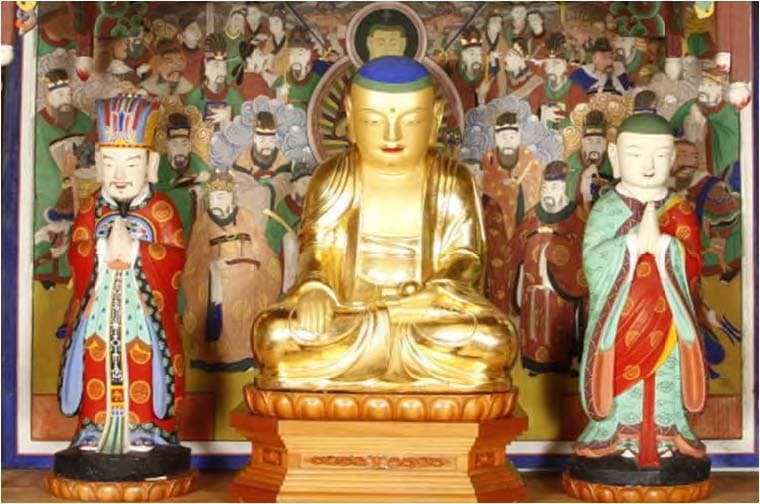 서울 청룡사 석조지장보살삼존상 및 시왕상 일괄 사진