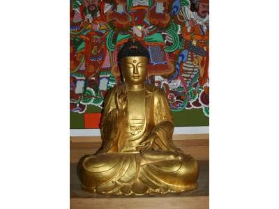 경주 왕룡사원 목조아미타여래좌상 사진