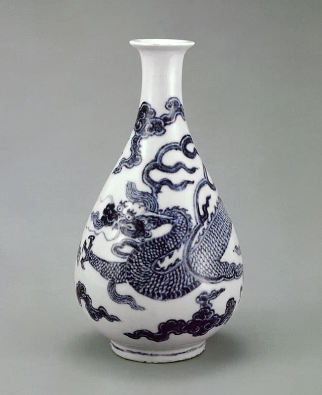 백자 청화운룡문 병(1984-1) 사진